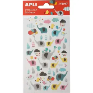 Наклейки Apli «Слоники» с блёстками, в ассортименте цветов — Apli AP15047