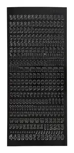 Self-adhesive Symbol, Letter & Number stickers by focus — Creativ Company 170290, black, paper, 100×230 mm
