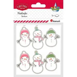 Paper stickers TEKA 516236 — snowman designs, sheet labels for crafts and decoration