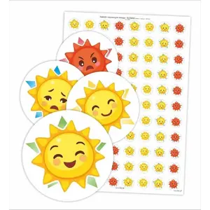 Motivational stickers LearnHow - Sun designs, 88 pieces, pack
