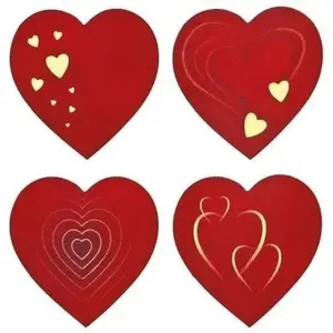 Paper Sticker Labels on Roll Zdesign 'Hearts' 500 pcs – decorative heart-shaped paper labels on tape