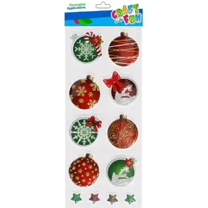 Craft with Fun Puffy Stickers — Decorative Puffy Bauble Stickers set, 12 pieces, CFBN426
