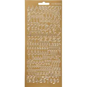 Sticker set focus Focus Stickers Silver Letters Design 3 — decorative silver letter stickers, sheet format