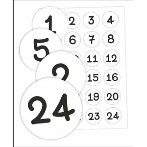 Sticker set LearnHow Naklejki do szafki - Cyfry 02, 24 pieces, numeric cabinet stickers