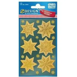 Zdesign decorative stickers Złote Gwiazdy 217120 — gold star decals, sheet set