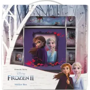 Sticker Gift Box with Handle Vrige Disney Frozen — 12 Sticker Rolls, 2 Laser Sticker Rolls, Sticker & Drawing Pad