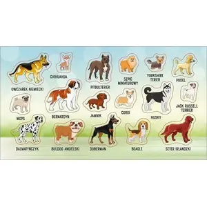 Sticker Set RANOK 'Rasy psów' – decorative dog breed stickers, sheet format