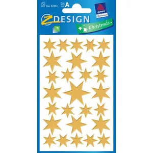 Zdesign holiday stickers gold stars 241443 — decorative self-adhesive star decals