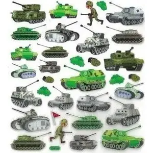 Paper stickers Dalprint — Tank designs, set of 33 pieces