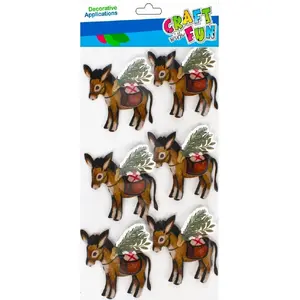 3D Sticker Set Craft with Fun CFBN350 — Owl Design, 6 Pieces
