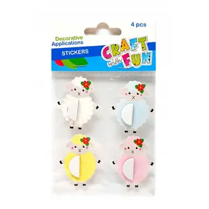 Craft with Fun Decorative Sheep Stickers set of 4, adhesive craft embellishments, model CFSW40