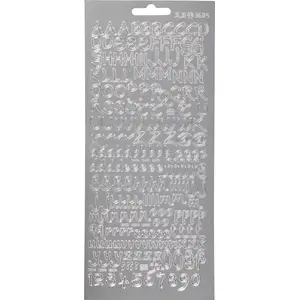 Sticker sheet focus 'Focus Stickers Silver Letters Design 1' – decorative adhesive letters, model 170227