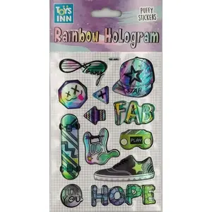 Stnux rainbow hologram stickers, model STN 8615, decorative self-adhesive nail/art decals