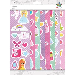Paper stickers Titanum 8 sheets — princess designs, craft accessories