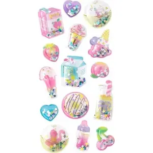 TEKA Shaker 3D Stickers — Snack-themed decorative stickers, pack of 15