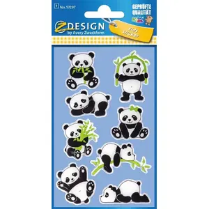 Sticker sheet Zdesign — glossy panda stickers, decorative craft decals by Zdesign