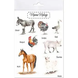 Large Stickers 'Country Animals 2' by Mama Maluje – set of themed decorative stickers
