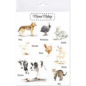 Sticker set Mama Maluje — 'Large Farm Animals 1' — decorative large animal stickers