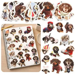 Paper Sticker Set Lean with Spaniel Dog Designs — 50 Pieces, Craft and Decoration