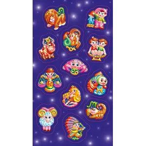 Sticker sheet RANOK Ranok Naklejki Znaki zodiaku — zodiac signs decorative stickers, sheet of assorted zodiac designs