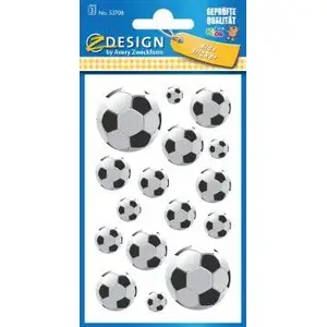 Paper Labels Avery Zweckform Football 3 – decorative football-themed round/rectangular stickers (MPN 106665)