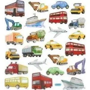 Paper stickers Dalprint Transport 24 pcs – sheet of 24 transport-themed paper labels