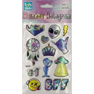 Sticker sheet Stnux rainbow hologram — alien design (model STN 8677)