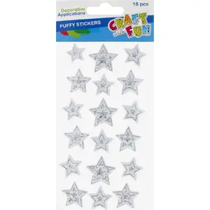 Decorative Puffy Star Stickers Craft with Fun CFBN430 – 18 pcs
