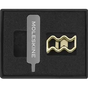 Pin badge Moleskine — zodiac Aquarius design, gold-tone finish