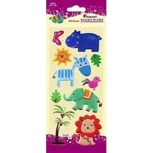 Soft 3D Safari Animal Stickers Titanum set of 10 — tactile raised decals for crafts and decoration