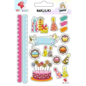 Children's birthday stickers Dodo Naklejki dla dzieci Urodziny — decorative adhesive stickers for party use