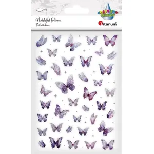 Sticker sheets HERLITZ — purple and holographic butterfly stickers, decorative foil decals