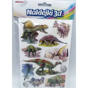 3D dinozauru uzlīmes Craft with Fun Naklejki 3D dinozaury MIX – daudzfunkcionālas dekoratīvas pašlīmējošas uzlīmes