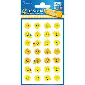 Papīra uzlīmes Zdesign modelis 233612 — saulītes, dažādu mazu uzlīmju komplekts