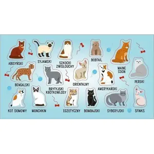 Sticker set RANOK 'Rasy kotów' – decorative cat breed stickers, sheet format