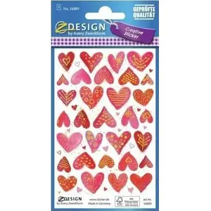 Paper embossed stickers Zdesing – Hearts design (pack)