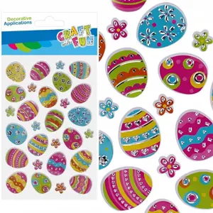 Craft with Fun 3D Egg Decorating Stickers set — 28 pieces (CFSW59)