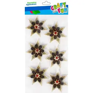3D Decorative Stickers Craft with Fun CFBN348 — 6 pieces, assorted 3D embellishments