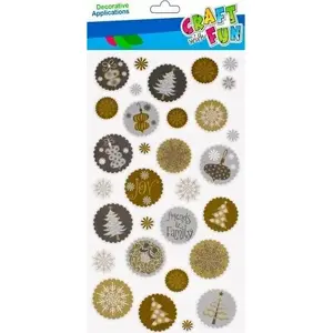 Craft with Fun decorative sticker set, model CFBN357 — 37 snowflake stickers, mixed designs