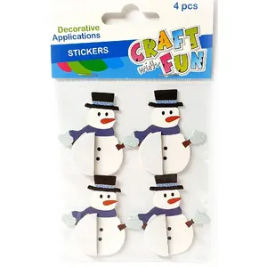 Craft with Fun decorative stickers CFBN324 — snowman motifs, 4 pieces