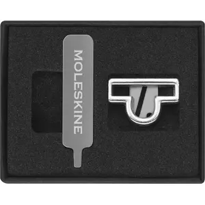 Pin badge Moleskine MOLESKINE silver – metal lapel pin, decorative accessory