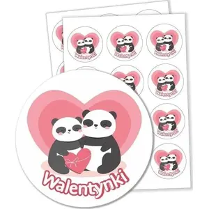 Sticker sheet LearnHow Pandy 60 mm, set of 24 Valentine-themed panda stickers
