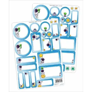 Name Stickers LearnHow Kosmos set, 44 pieces — personalized school labels