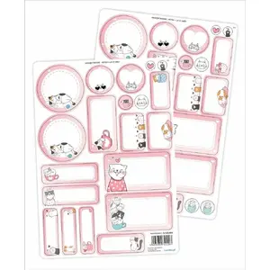Name Stickers LearnHow Kotki set — 44 pieces, personalized adhesive labels for children