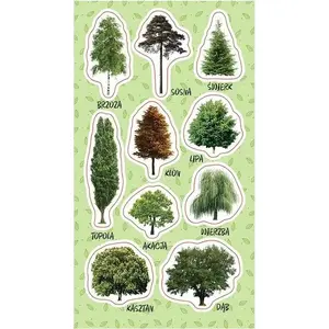 Wall stickers RANOK Ranok Naklejki Drzewa – decorative tree stickers, sheet decal set (model 447022)