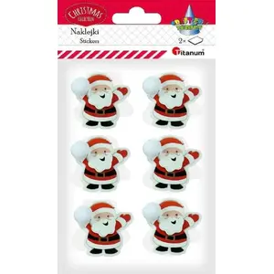 Paper 3D Stickers Titanum Santa Hats set of 12 — seasonal decorative stickers