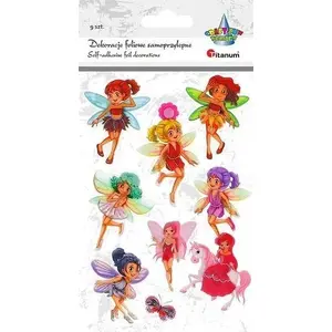 Wall stickers Titanum 3D fairies and butterflies, self-adhesive decorative set 10 pcs