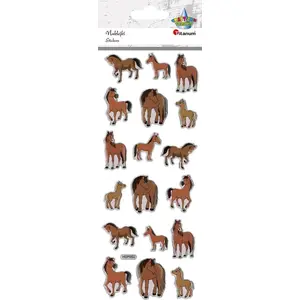Soft 3D Cartoon Horse Stickers Titanum set of 18 – decorative raised adhesive decals