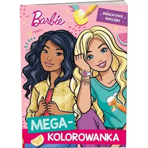 Раскраска Barbie с блестящими наклейками от Ameet — Megakolorowanka (польское издание)