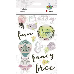 Paper Embossed Stickers Titanum Pretty Mix — set of 12 decorative paper stickers